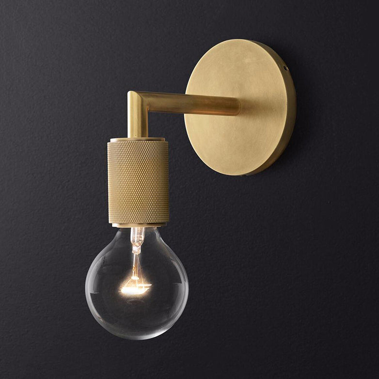 Vägglampa mässing metall dubbel glödlampa sconce