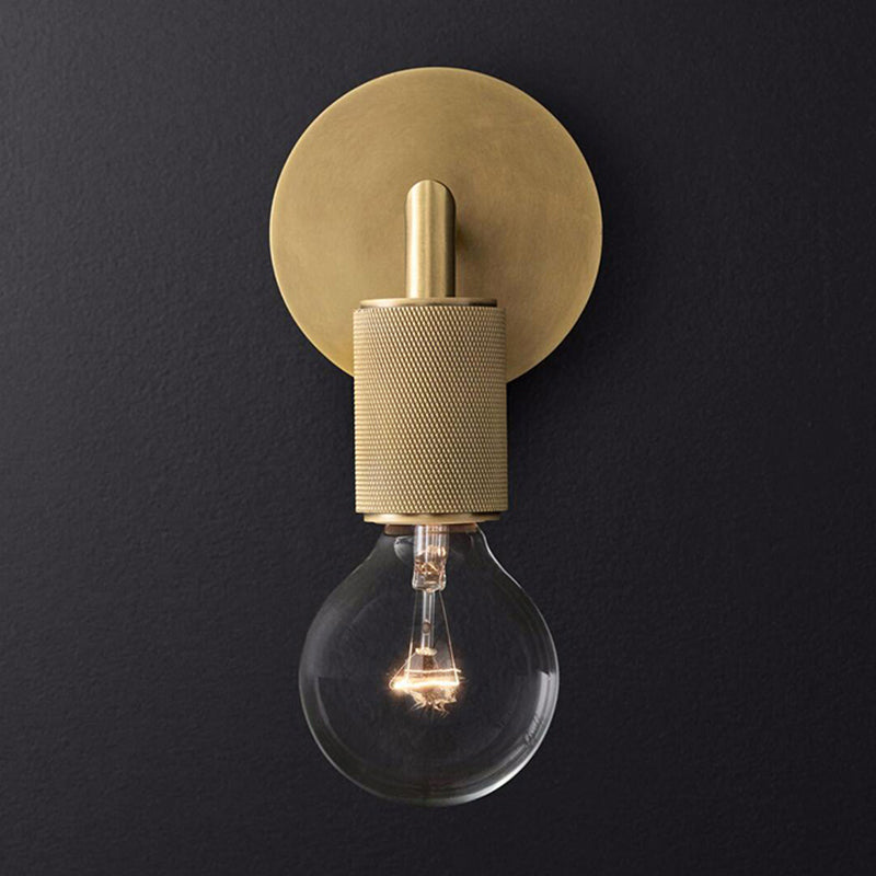 Vägglampa mässing metall dubbel glödlampa sconce