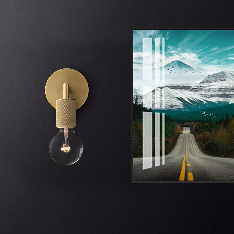 Vägglampa mässing metall dubbel glödlampa sconce