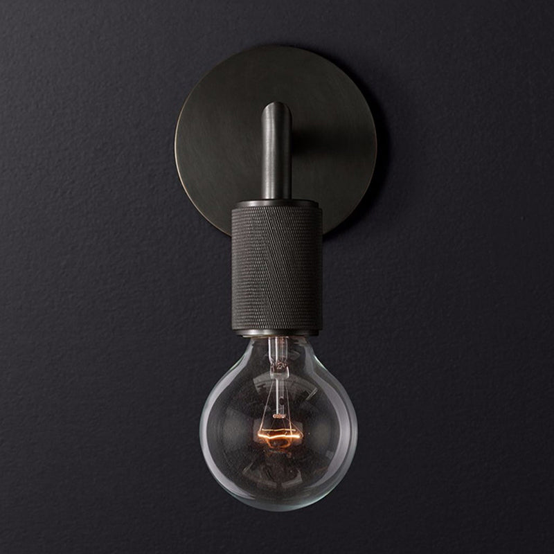 Vägglampa mässing metall dubbel glödlampa sconce