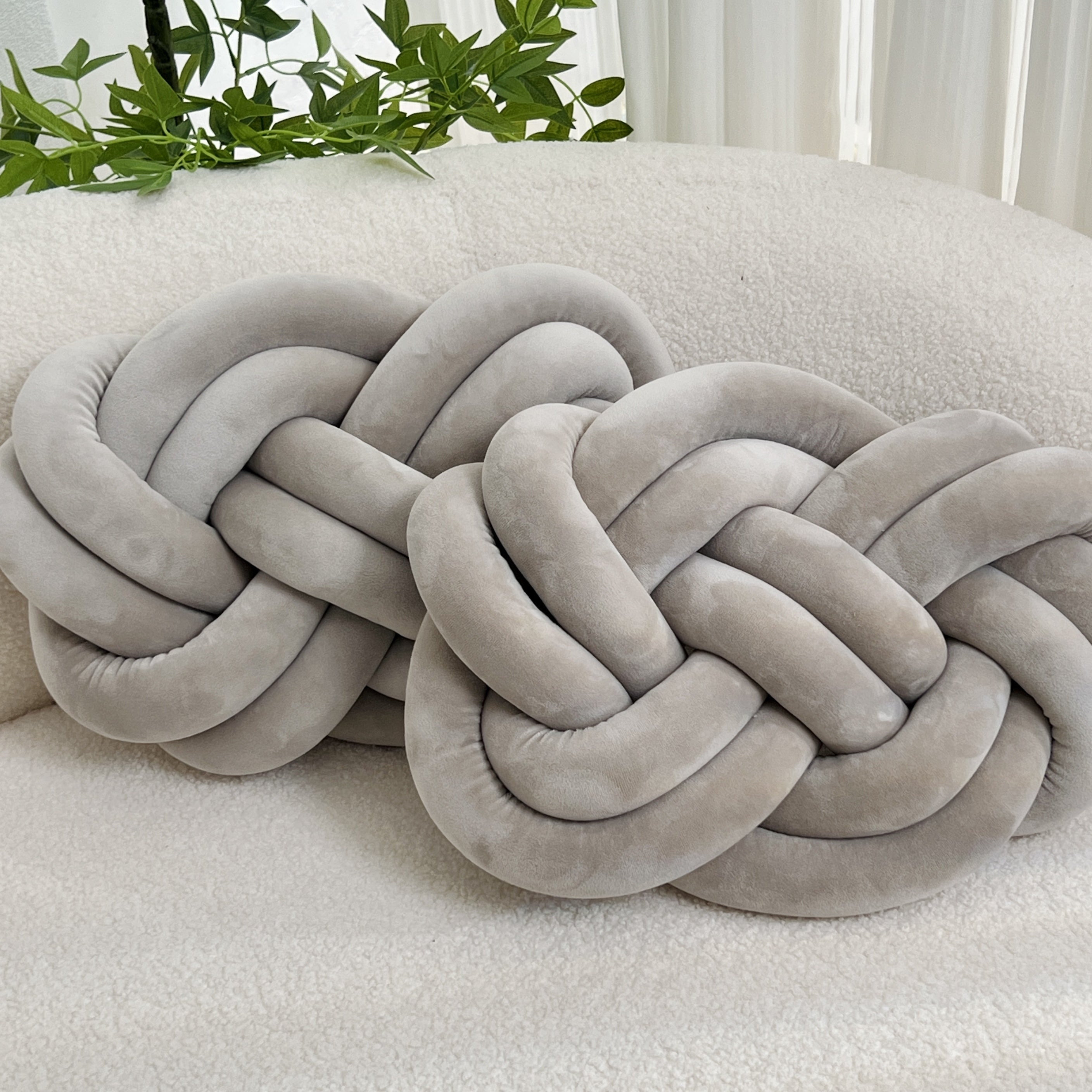 2 Stycken Knop Ball Kuddar - Mjuka Plysch Kuddar, Dekorativa Kuddar för Säng, Soffa och Vardagsrum