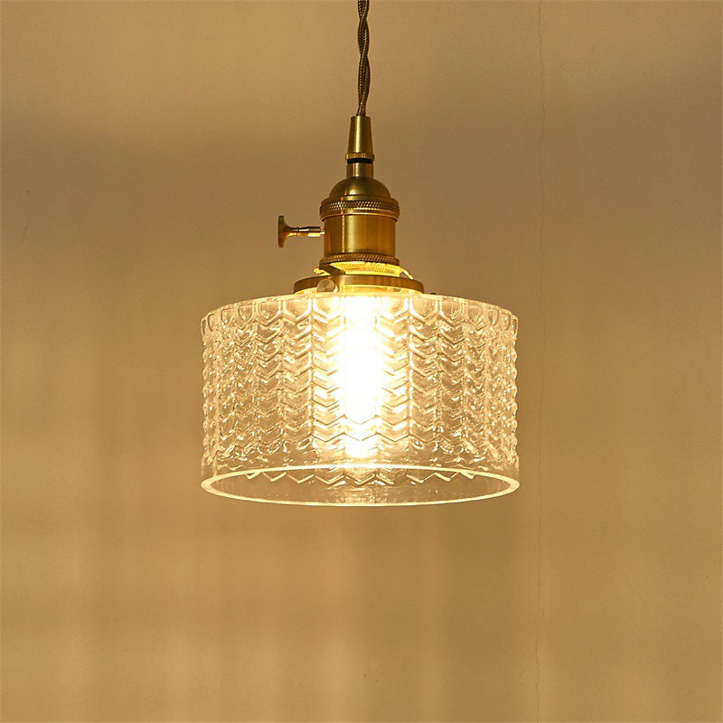 Modern Kort Cylinder Taklampa med Vred i Mässing