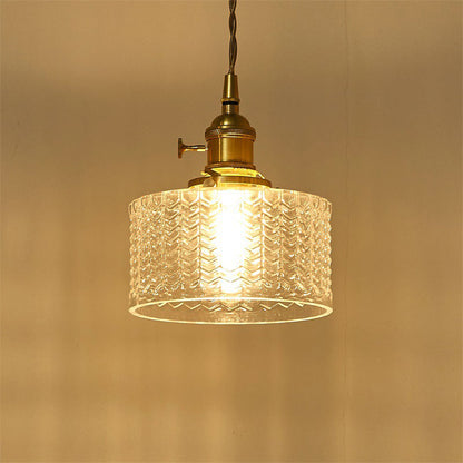 Modern Kort Cylinder Taklampa med Vred i Mässing