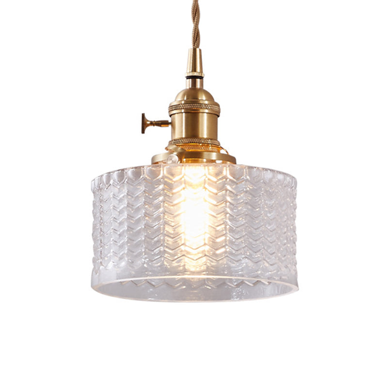 Modern Kort Cylinder Taklampa med Vred i Mässing