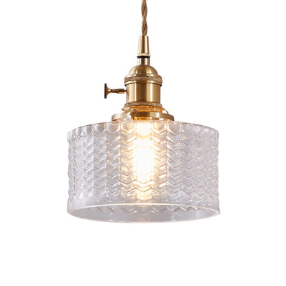 Modern Kort Cylinder Taklampa med Vred i Mässing