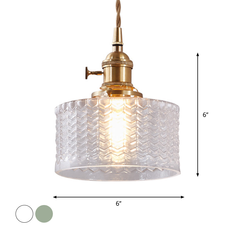 Modern Kort Cylinder Taklampa med Vred i Mässing
