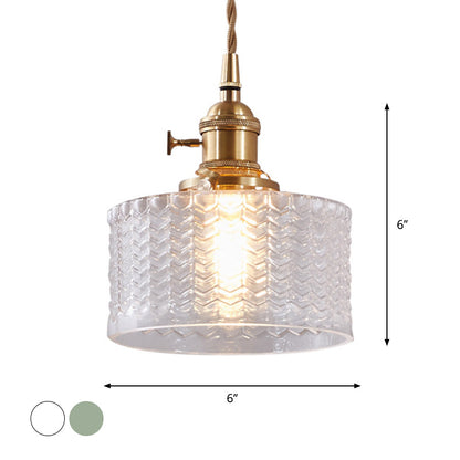 Modern Kort Cylinder Taklampa med Vred i Mässing
