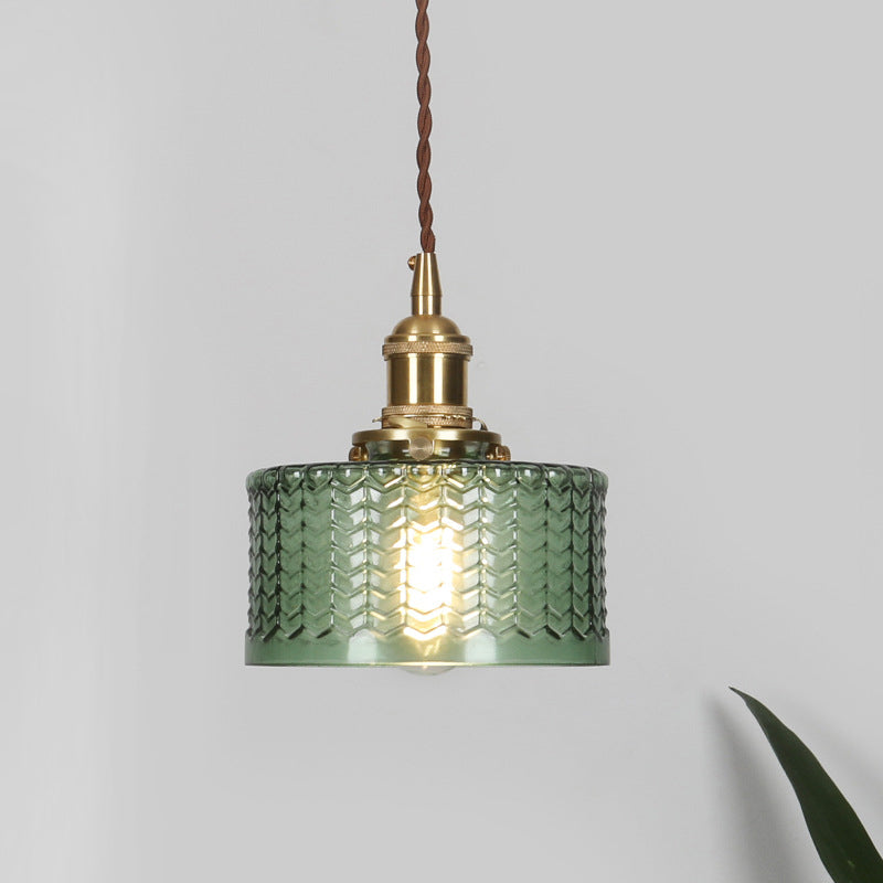 Modern Kort Cylinder Taklampa med Vred i Mässing