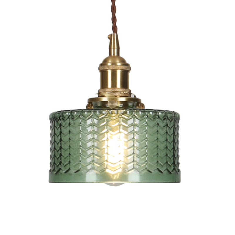 Modern Kort Cylinder Taklampa med Vred i Mässing