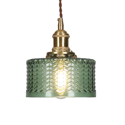 Modern Kort Cylinder Taklampa med Vred i Mässing