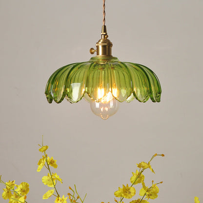 Emerald Retro Taklampa – Grön Glas Skärm
