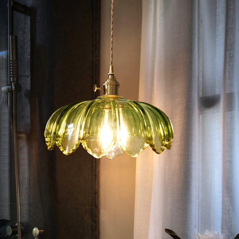 Emerald Retro Taklampa – Grön Glas Skärm