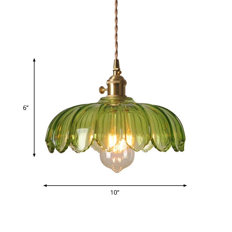 Emerald Retro Taklampa – Grön Glas Skärm
