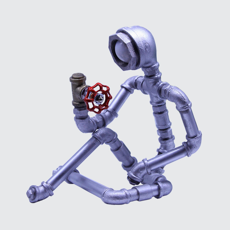 LightCraft - Industriell Järnrör Man Nattlampa