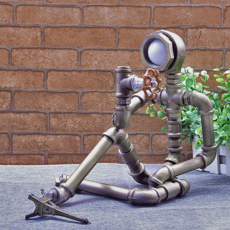 LightCraft - Industriell Järnrör Man Nattlampa