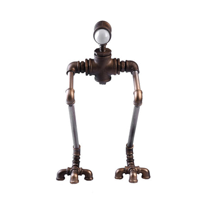 Steampunk Bordslampa - Järn Nattlampa med Långa Ben och Varm Vitt Ljus