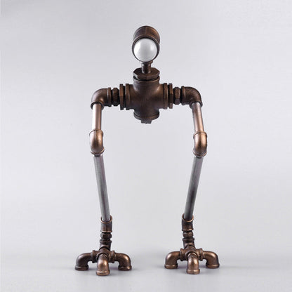 Steampunk Bordslampa - Järn Nattlampa med Långa Ben och Varm Vitt Ljus