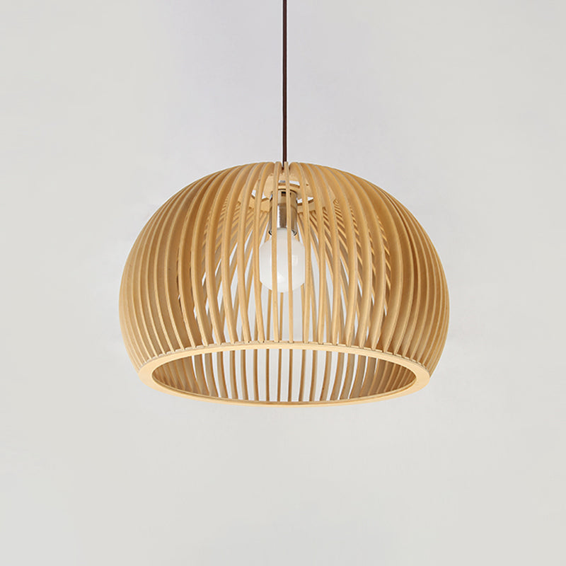 Asiatisk Bamboe Hänglampa med Utrustad/Hemisphere/Lök Design 1 Ljus Beige Liten/Stor Hängande Lampor för Matplats