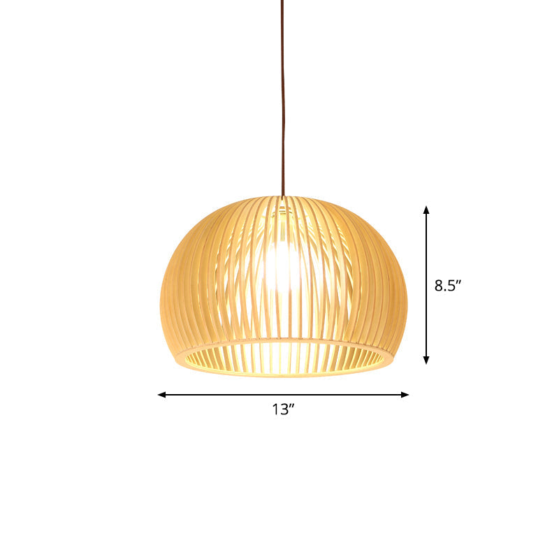 Asiatisk Bamboe Hänglampa med Utrustad/Hemisphere/Lök Design 1 Ljus Beige Liten/Stor Hängande Lampor för Matplats