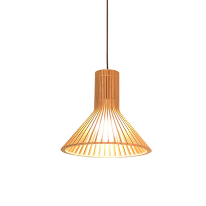 Asiatisk Bamboe Hänglampa med Utrustad/Hemisphere/Lök Design 1 Ljus Beige Liten/Stor Hängande Lampor för Matplats