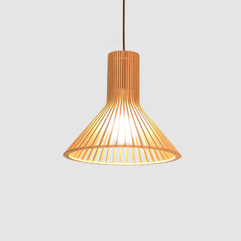 Asiatisk Bamboe Hänglampa med Utrustad/Hemisphere/Lök Design 1 Ljus Beige Liten/Stor Hängande Lampor för Matplats