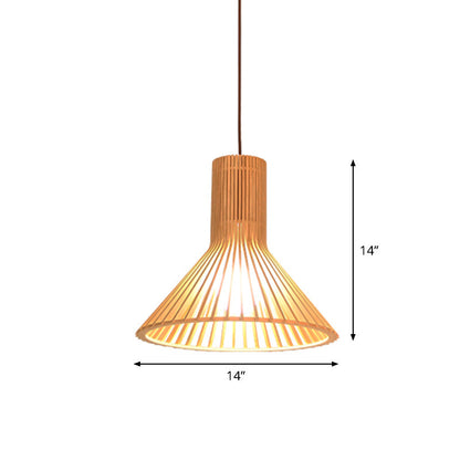 Asiatisk Bamboe Hänglampa med Utrustad/Hemisphere/Lök Design 1 Ljus Beige Liten/Stor Hängande Lampor för Matplats