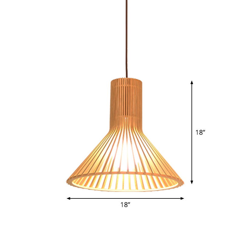 Asiatisk Bamboe Hänglampa med Utrustad/Hemisphere/Lök Design 1 Ljus Beige Liten/Stor Hängande Lampor för Matplats