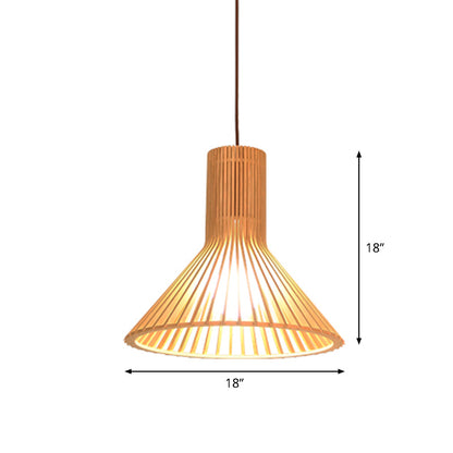 Asiatisk Bamboe Hänglampa med Utrustad/Hemisphere/Lök Design 1 Ljus Beige Liten/Stor Hängande Lampor för Matplats