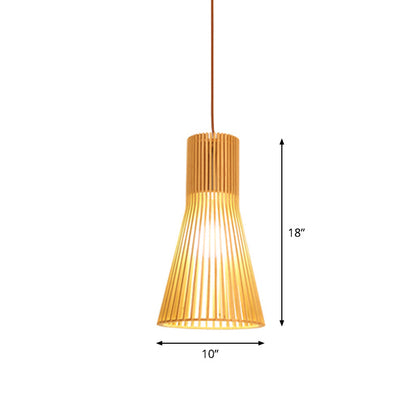 Asiatisk Bamboe Hänglampa med Utrustad/Hemisphere/Lök Design 1 Ljus Beige Liten/Stor Hängande Lampor för Matplats