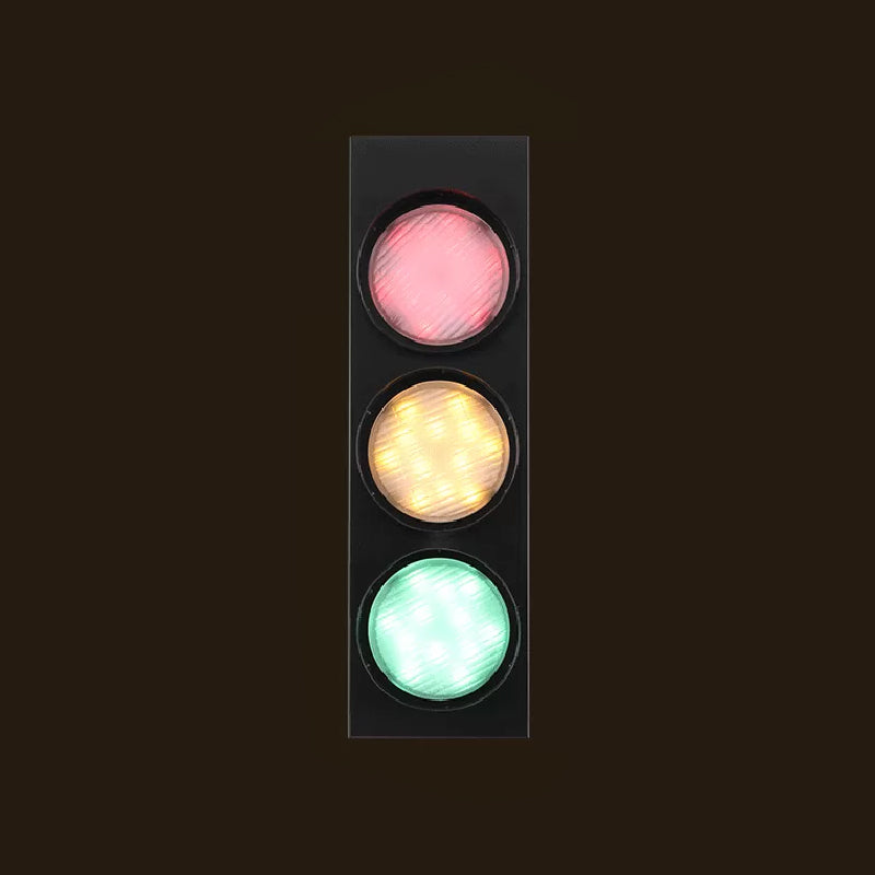 TrafficLight - Modern vägglampa i trafikljusform med 3 ljus i svart för korridor