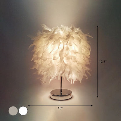 GlowFeather - Vidd och rund bordslampa