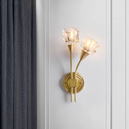 PetalGlow - Modern Blomformat Vägglampa med Två Ljus