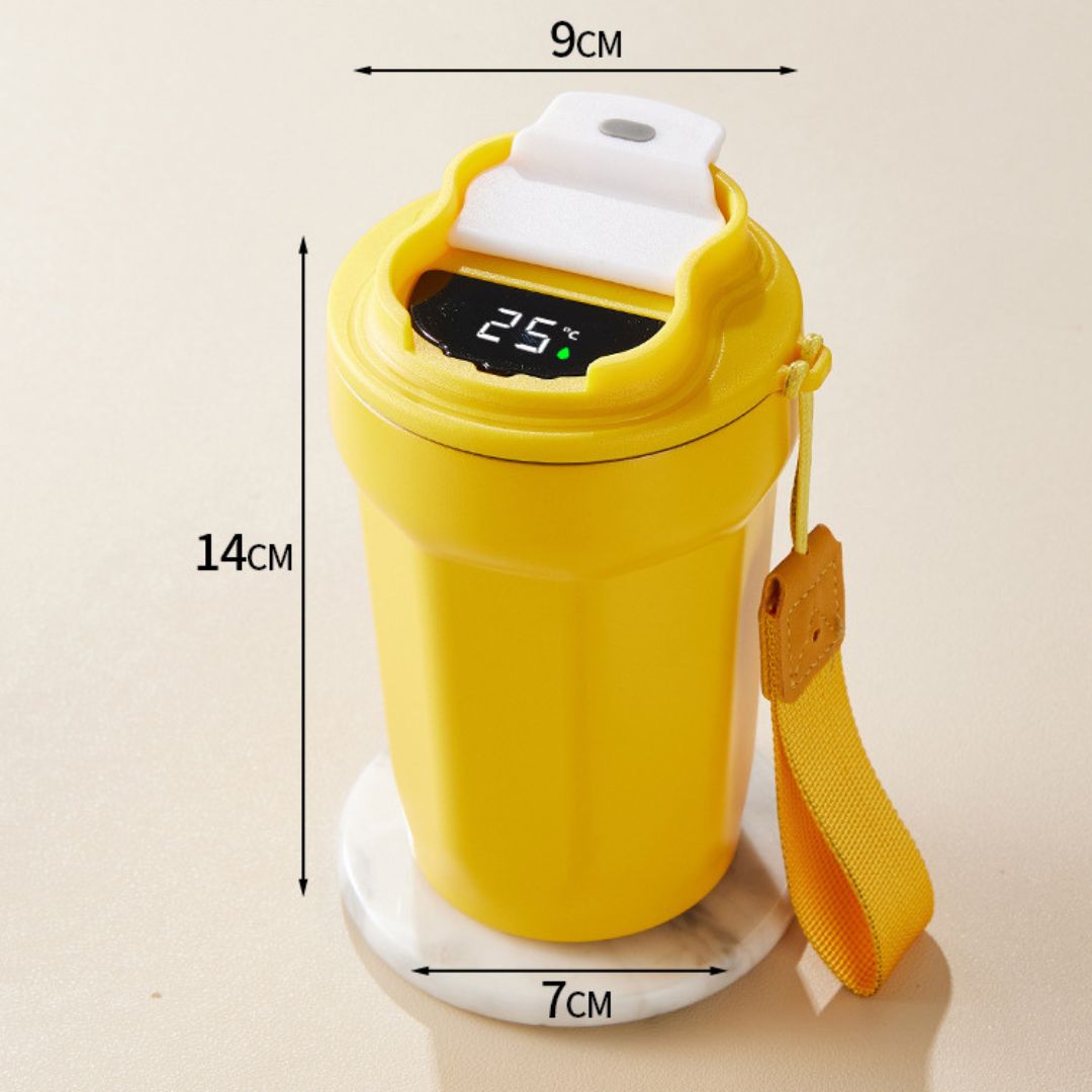 Rostfritt stål kaffekopp med LED temperaturvisning 450 ML