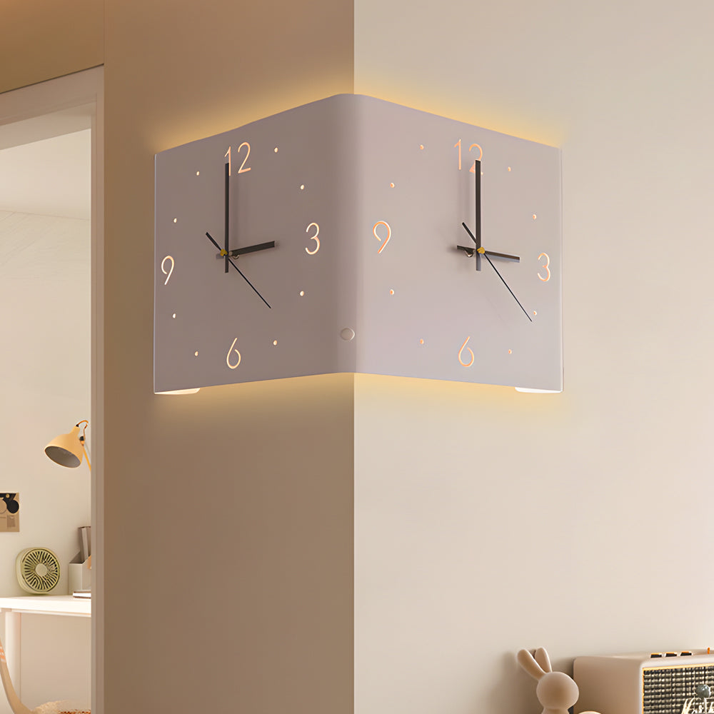Väggklocka Modern Tyst LED Metall Fyrkantig