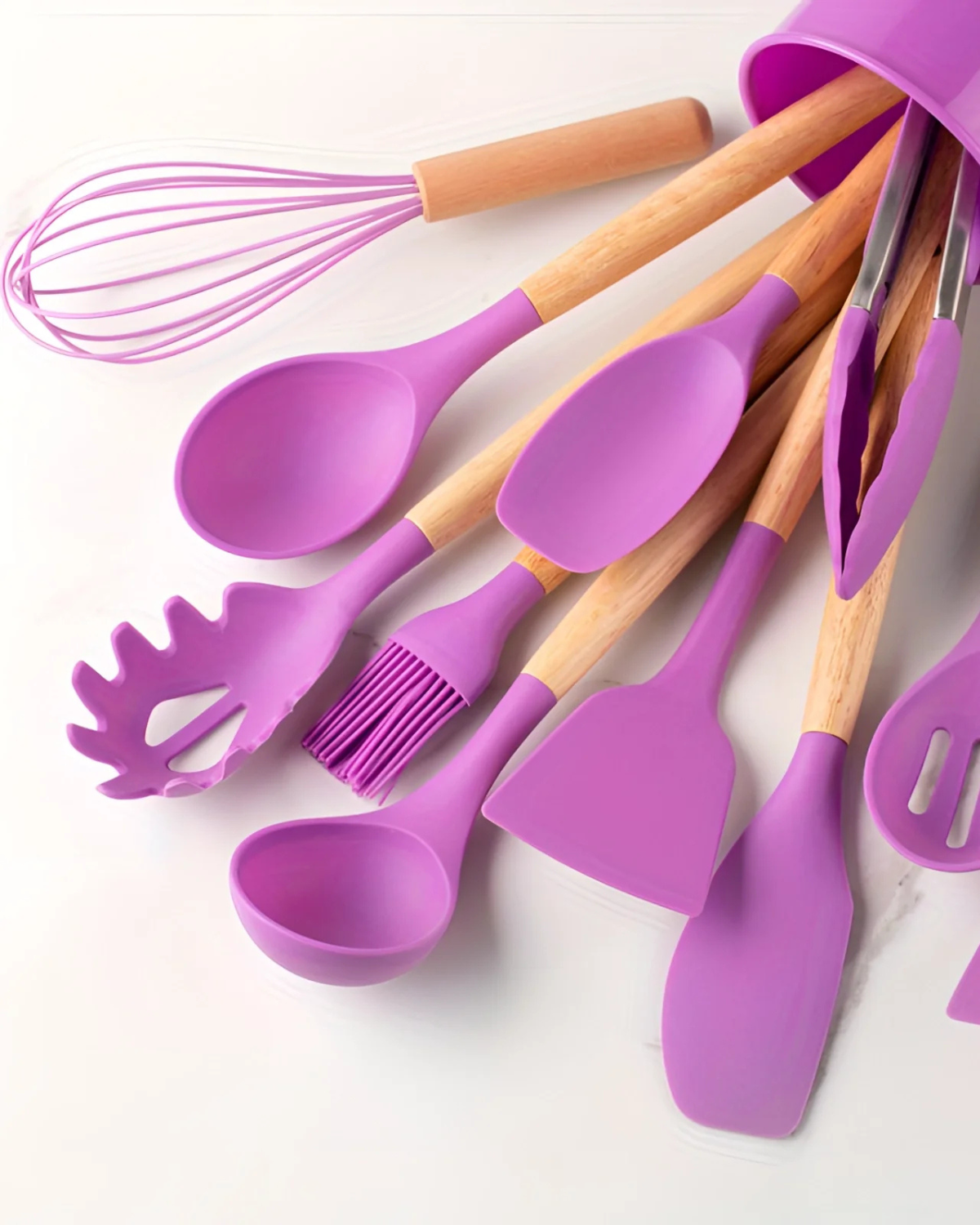 Carvallo – Miljövänligt Silikon Kökset med Bambu Handtag (12-delar)