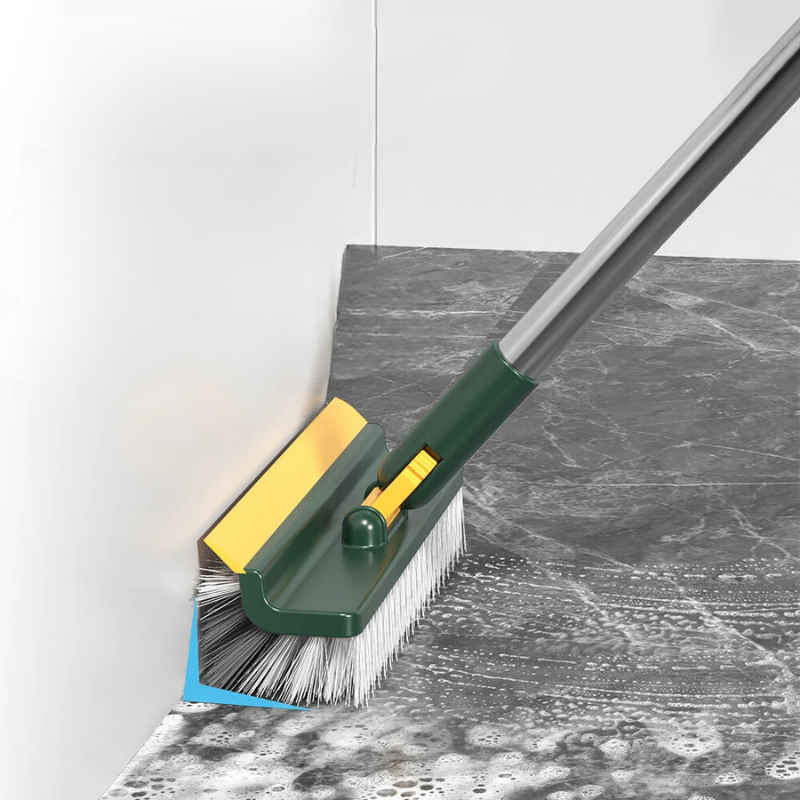 Carvallo DuoBrush Rengöringsborste | 2-i-1 för golv & fönster | Med vridhuvud & teleskopskaft | Lätt rengöring