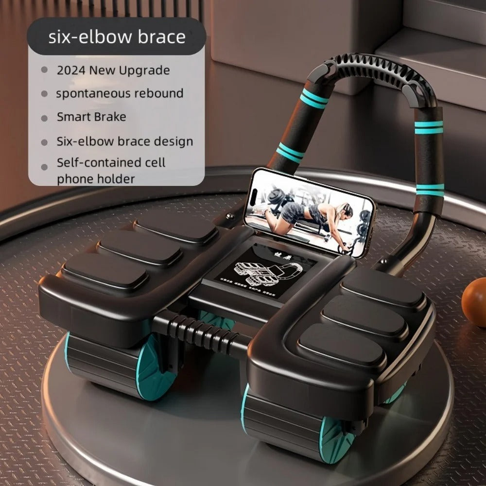 Abdominal Wheel Träningsredskap – Automatisk Återhopp Ab Roller med Armpuffar