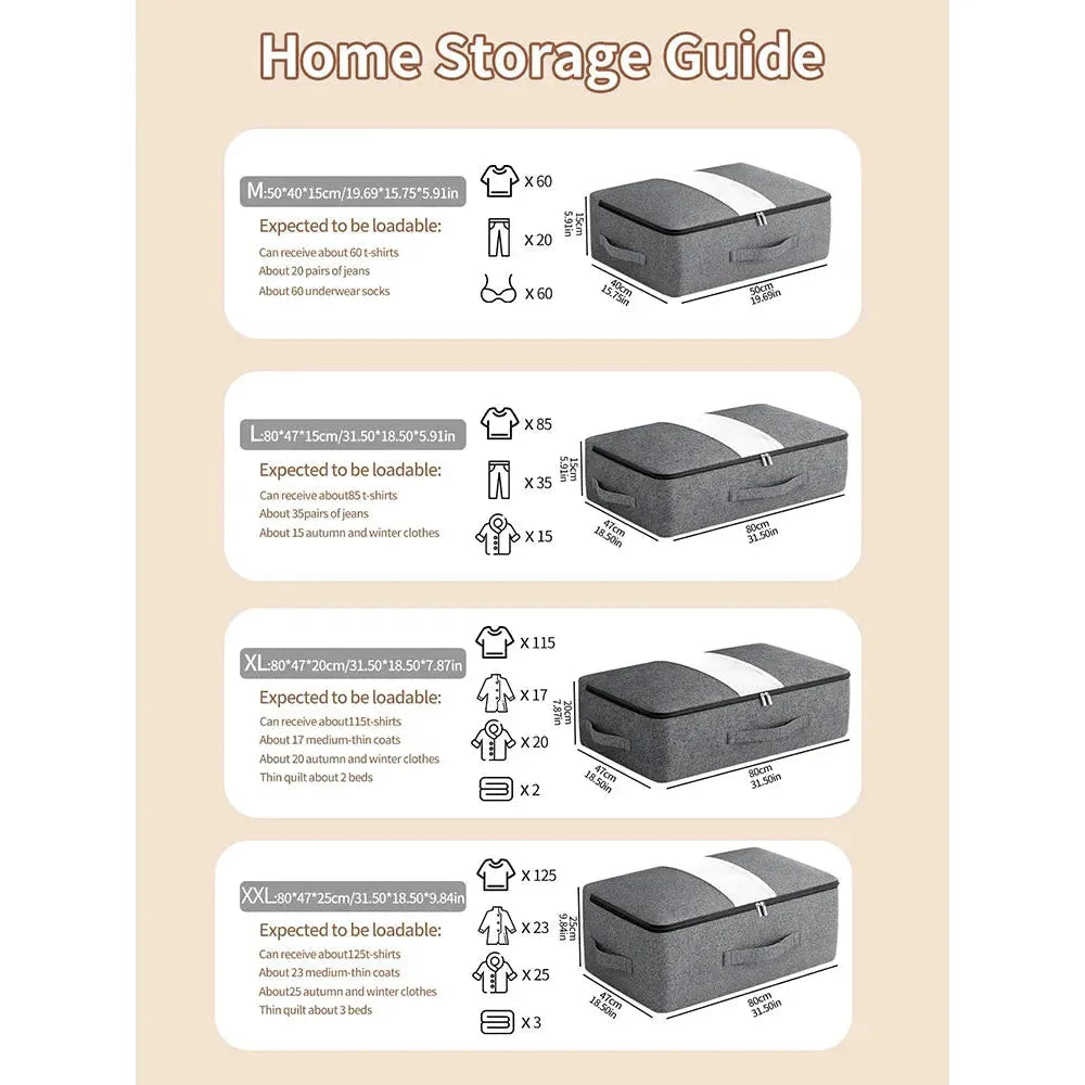 QuiltVault Bag - Sängförvaringsväska med stor kapacitet och tvåvägsdragkedja