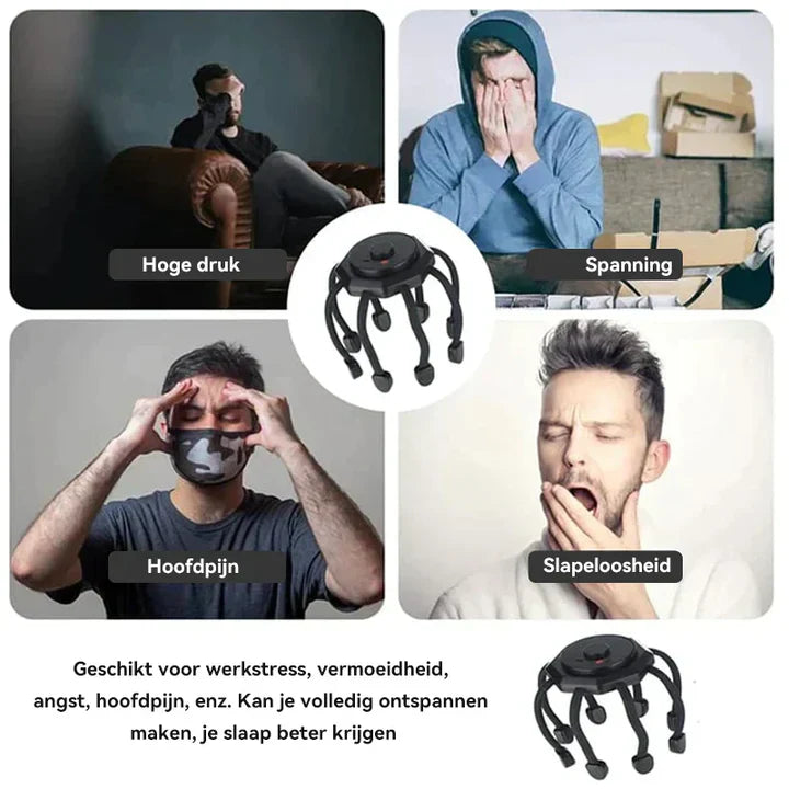 Avkopplande massageapparat för huvudet