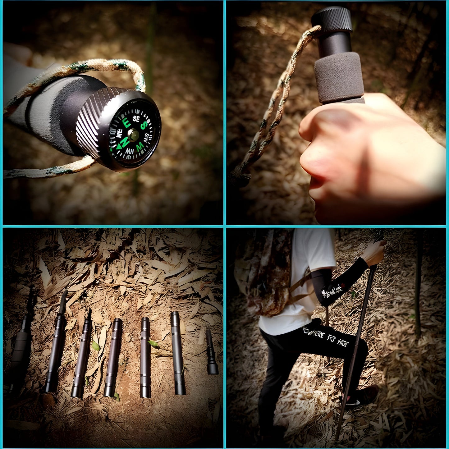 Carvallo TrekVario | Fällbar & Höjdjusterbar | Ultralätt av aluminium | 106–130 cm | Inkl. Terrängtillbehör