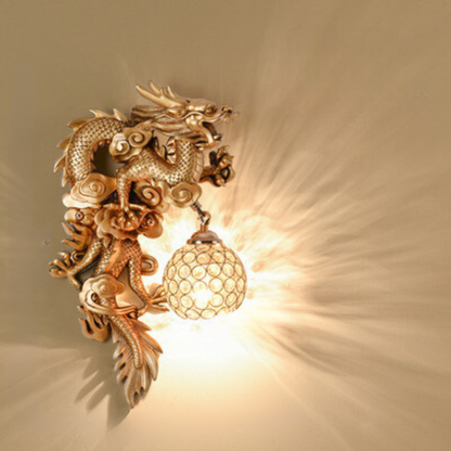 LuxeFlame - Draken Phoenix Vägglampa | Mystisk LED Belysning