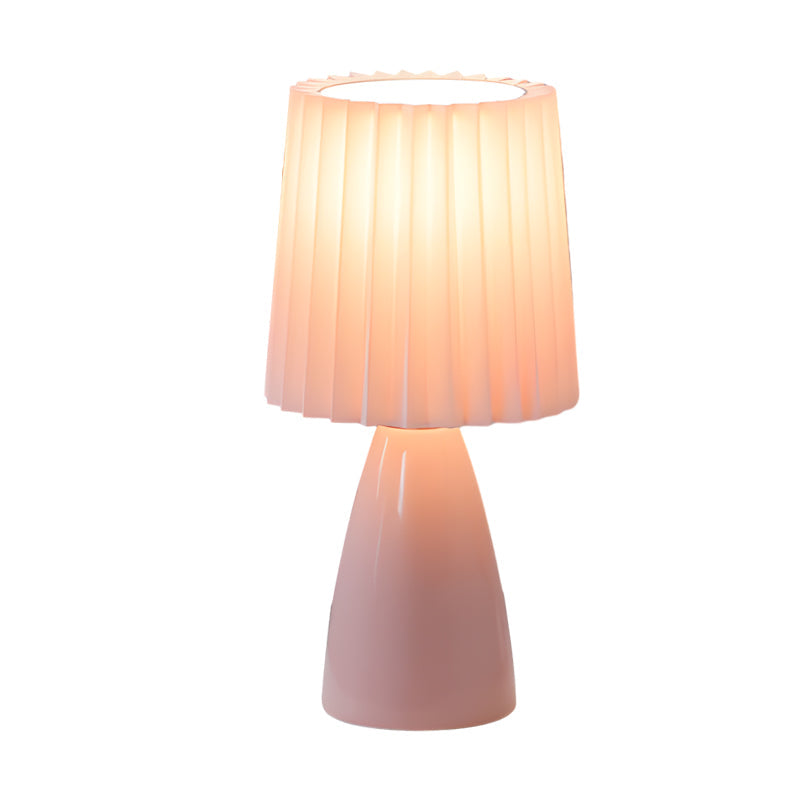 Geplooide bordslampa - glasbas och USB, dimbar 12&