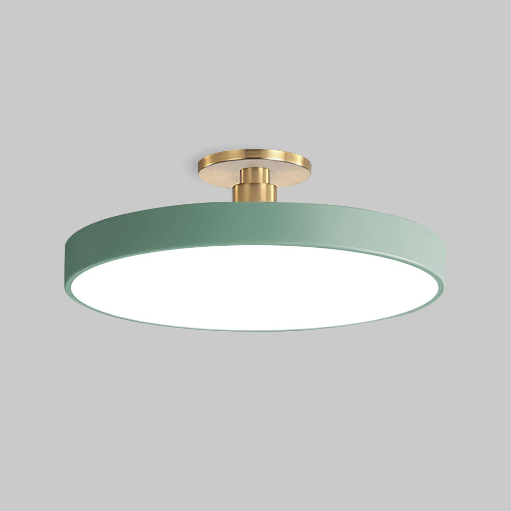 Flush Round Taklampa | Modern LED Armatur | Mjuk Glow | Metall &amp; Akryl