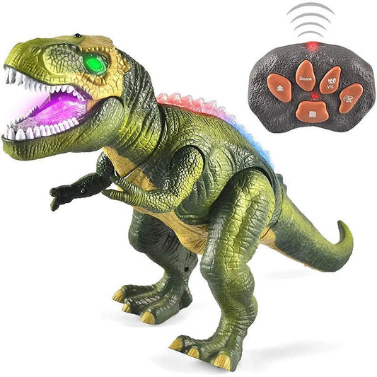 Fjärrkontroll T-Rex Dinosaurie Med LED Ljus, Gående & Vrålande Realistiska Dinosaurie Leksaker