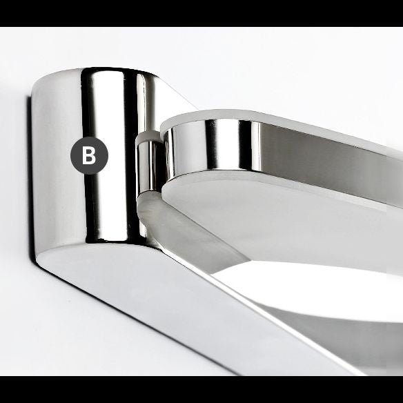 Leigh Modern Minimalistisk Oval LED Vägglampa Krom Sovrum/Badrum Metall Akryl