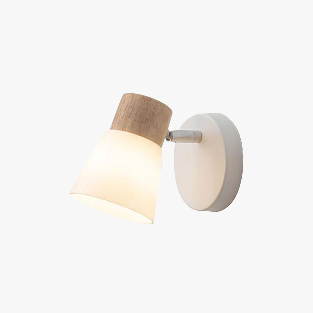 Ozawa Nordic LED Vägglampa Trä/Glas Vardagsrum/Matsal Vit
