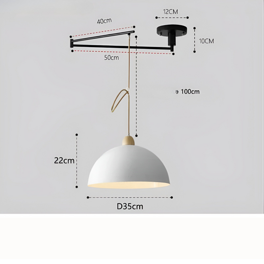 LuxeSwing Light - Nordisk Justerbar LED- Taklampa med Svängarm