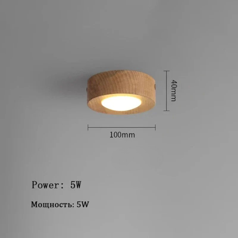 WoodAura - Valnöts Taklampa med LED Spotlight