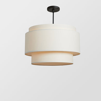 Bauhaus Beige Flerskiktad Linne Trommel Hänglampa