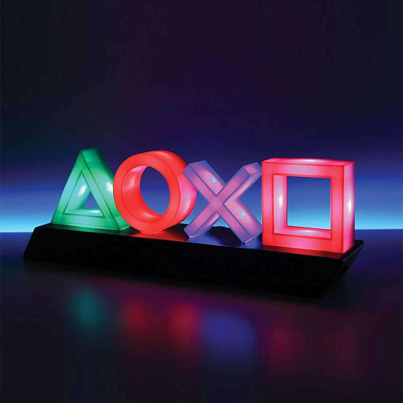 LED Bordlampa PlayStation Symbol – Musikstyrd Dekolampa för Gaming &amp; Sovrum